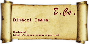 Dibáczi Csaba névjegykártya